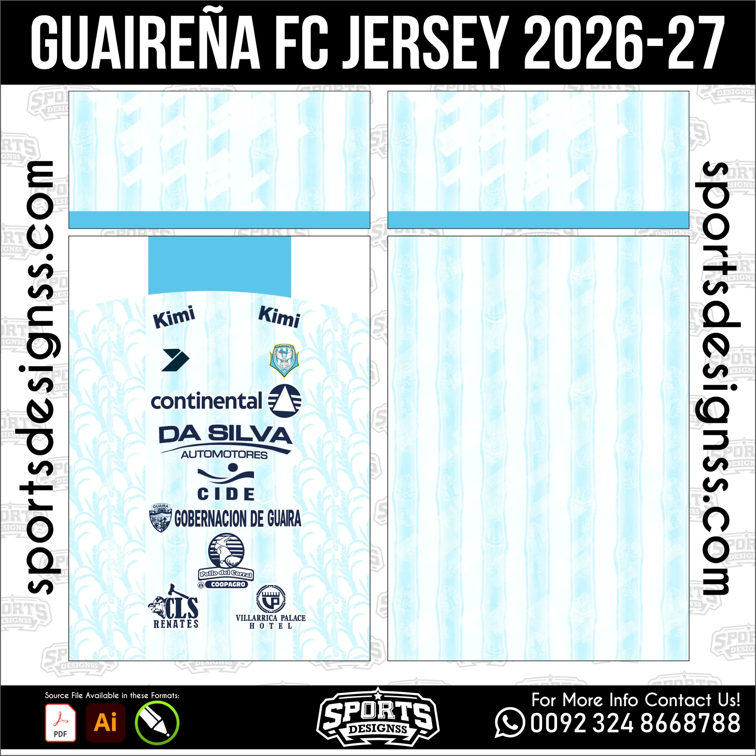 Guaireña FC Jersey 2026-27 - football shirt vector for sublimation printing