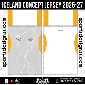 Iceland Concept Jersey 2026-27 - football shirt vector for sublimation printing