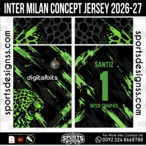 Inter Milan Concept Jersey 2026-27 - football shirt vector for sublimation printing