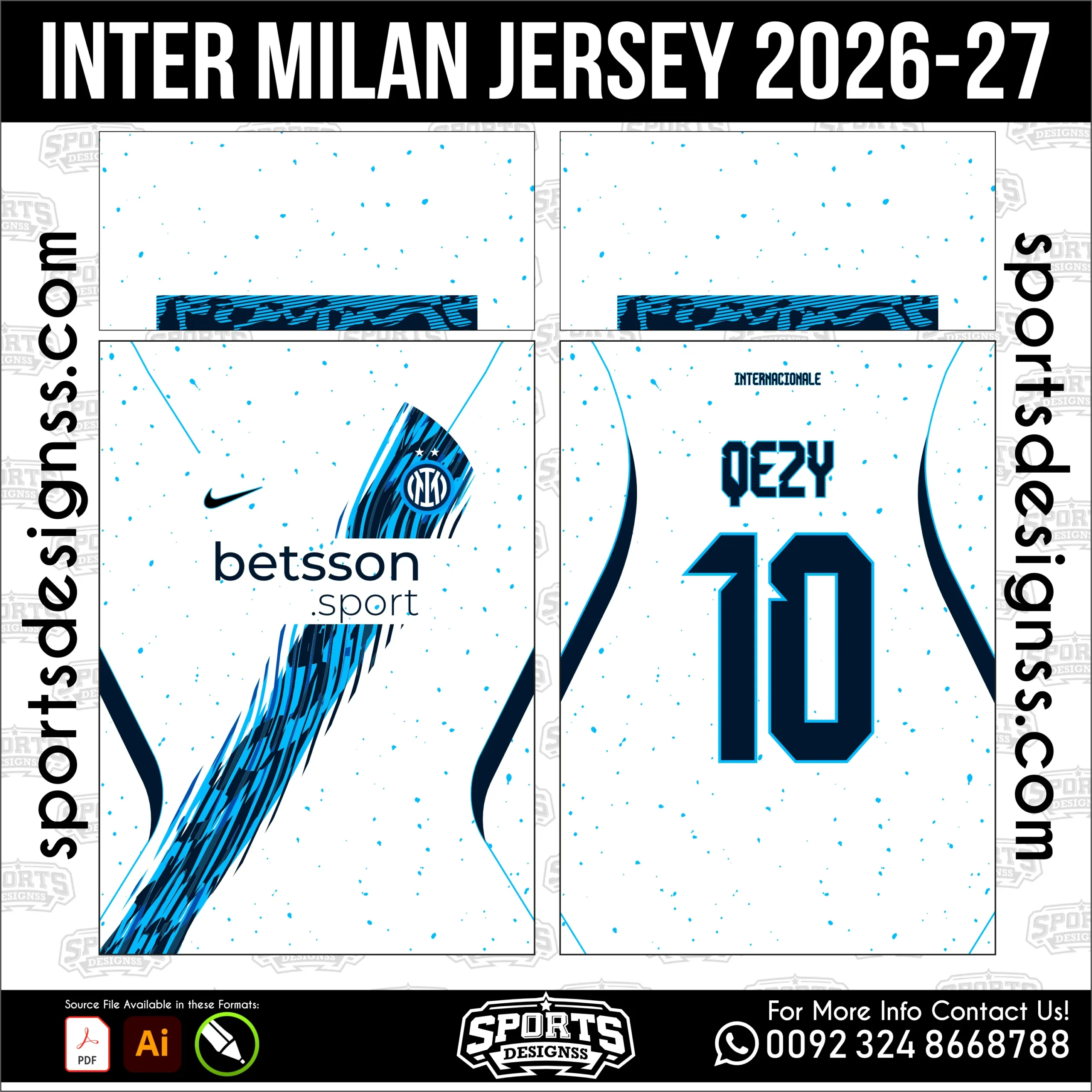 Inter Milan Jersey 2026-27 - football shirt vector for sublimation printing