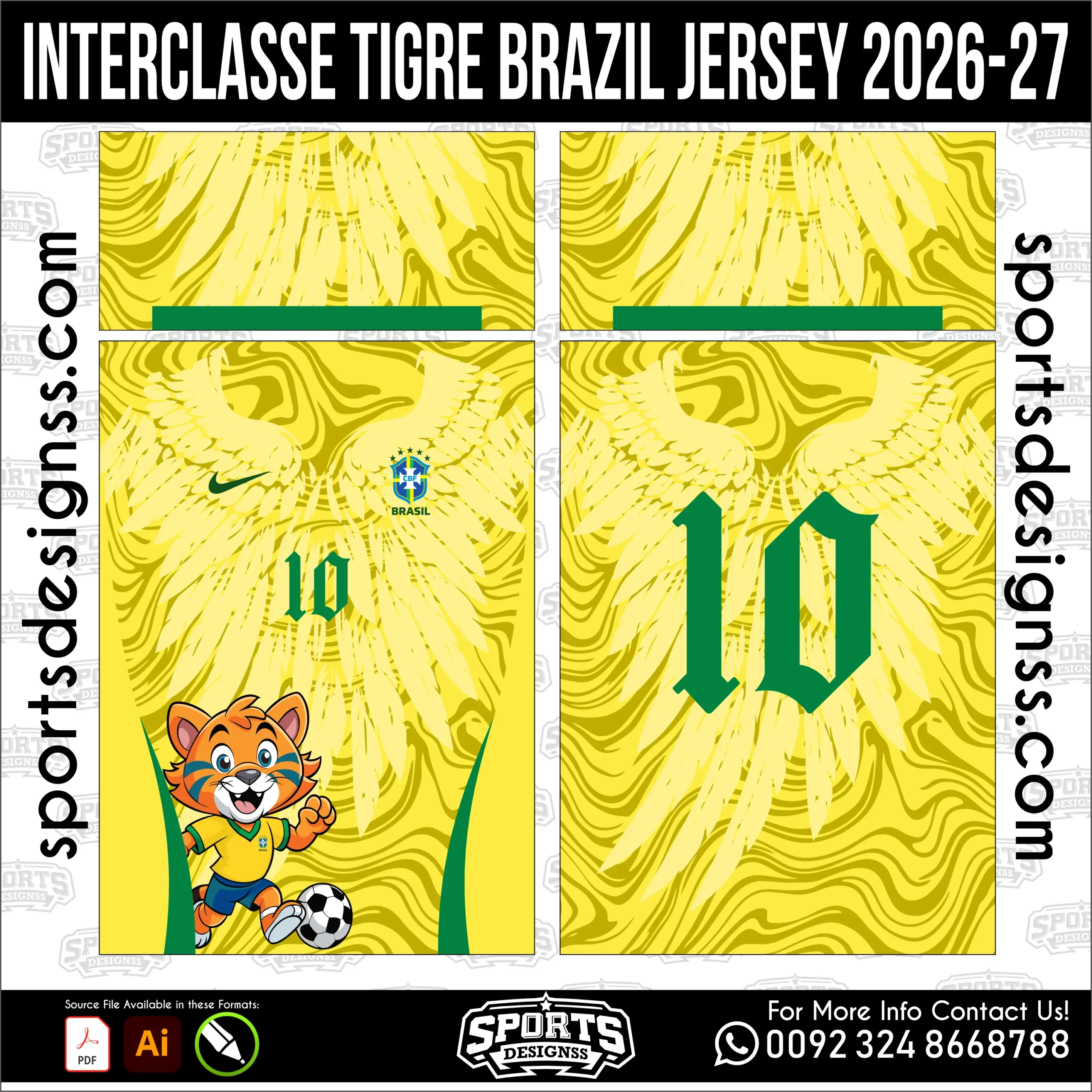 Interclasse Tigre Brazil Jersey 2026-27 - football shirt vector for sublimation printing