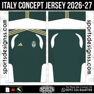 Italy Concept Jersey 2026-27 - football shirt vector for sublimation printing
