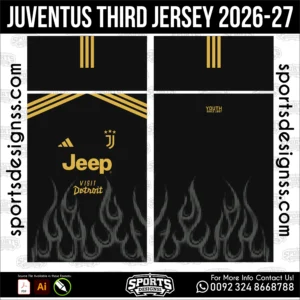 Juventus Third Jersey 2026-27 - football shirt vector for sublimation printing