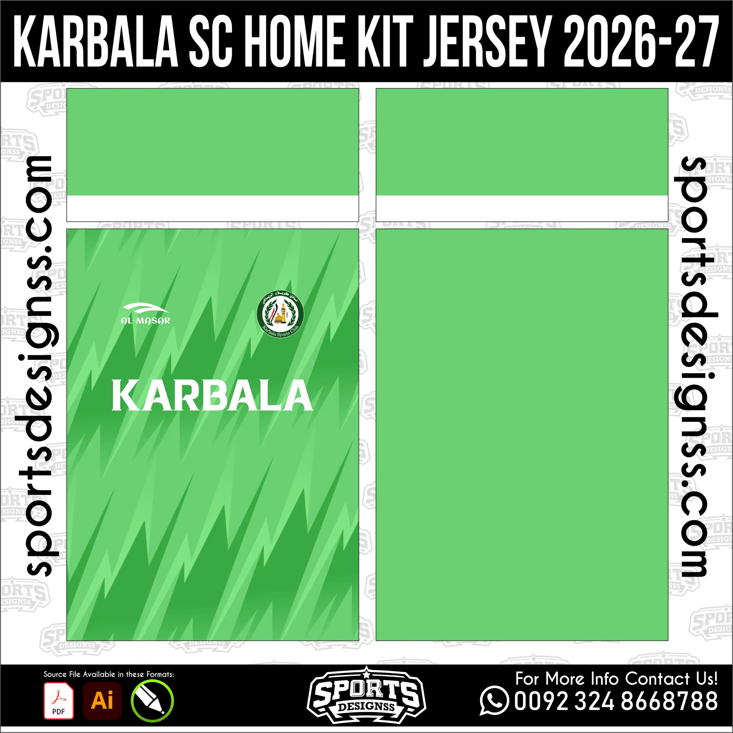 Karbala SC Home Jersey 2026-27 - football shirt vector for sublimation printing
