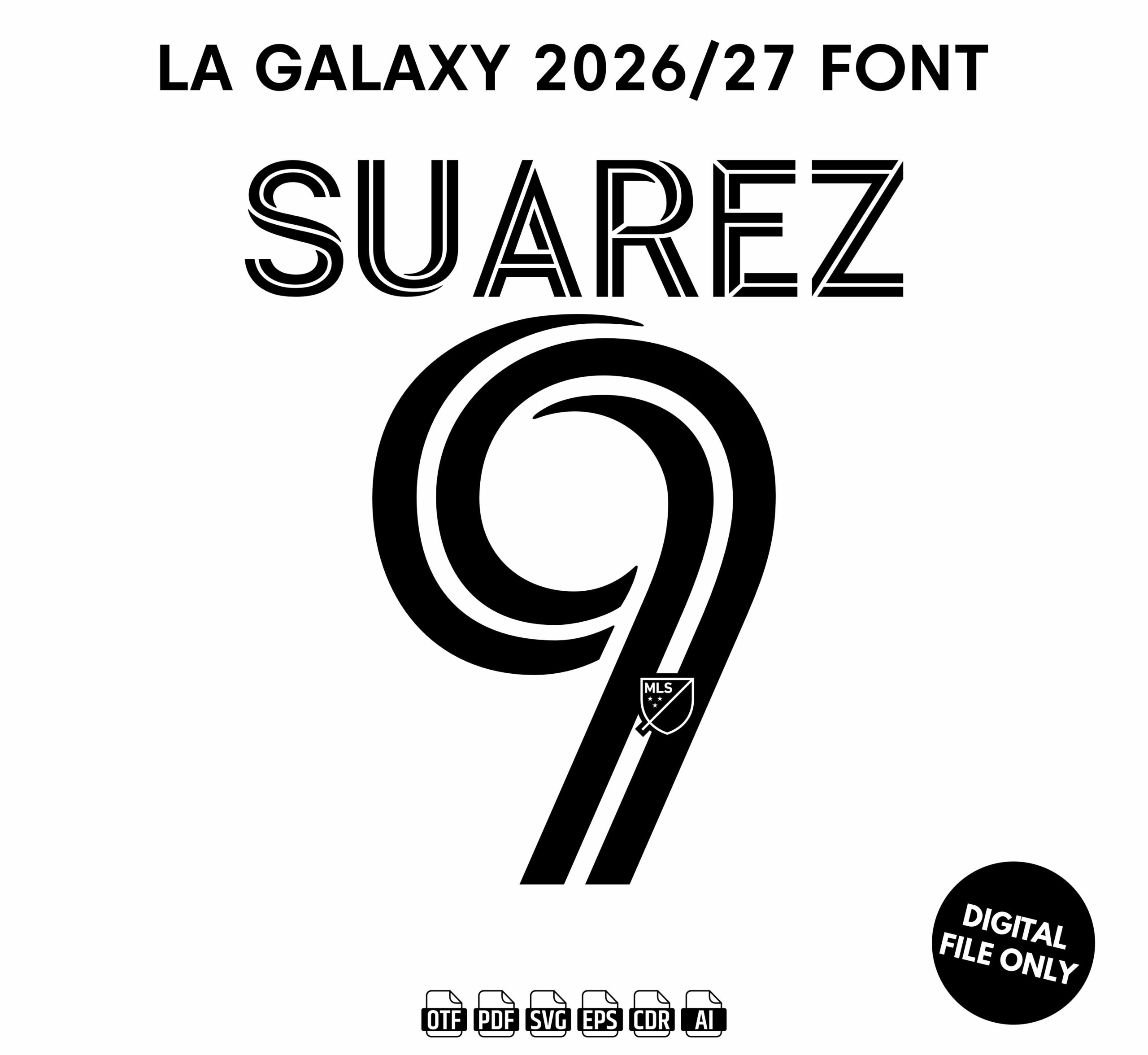 LA Galaxy 2026-27 Font - football jersey typeface OTF download
