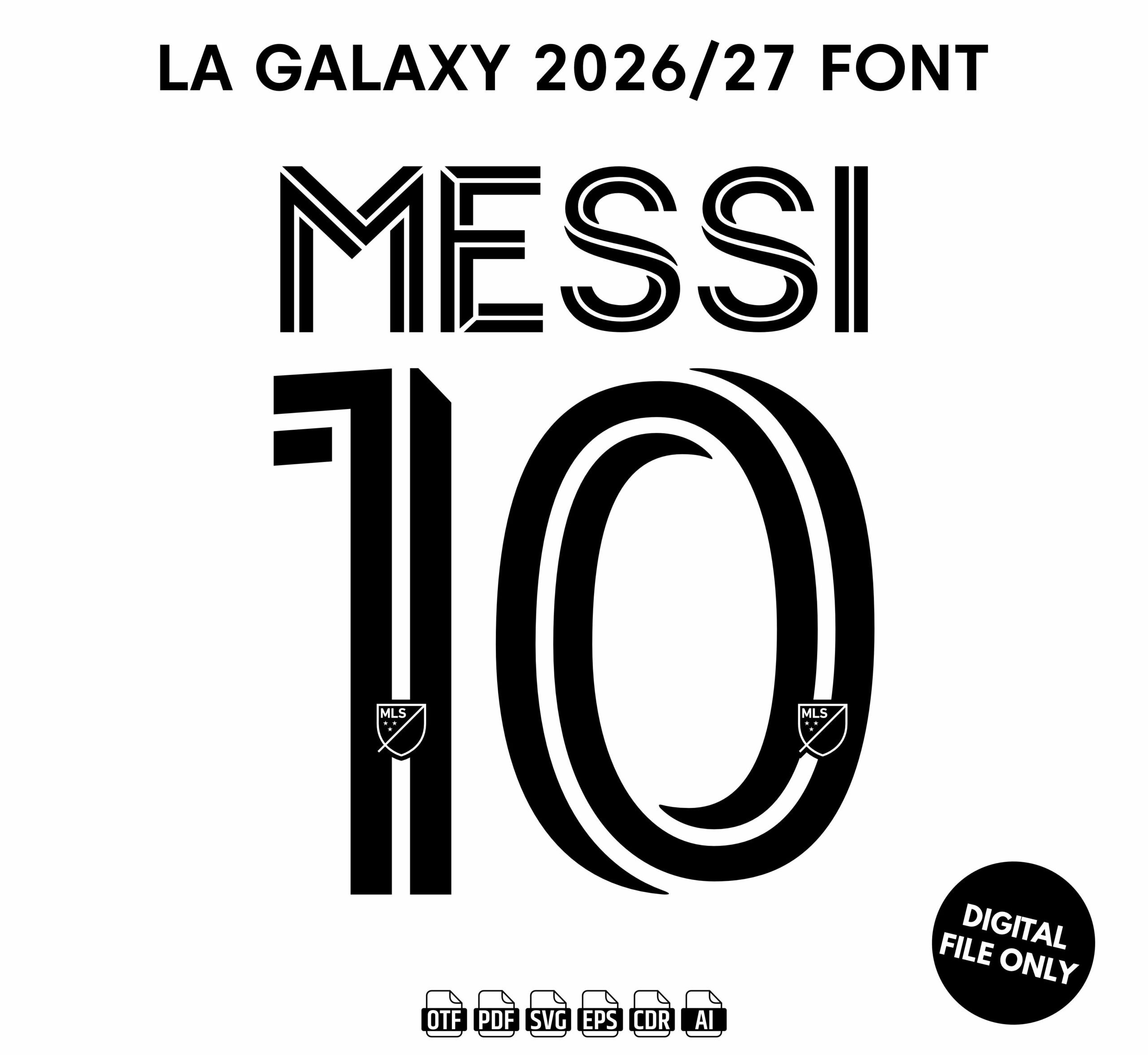 LA Galaxy 2026-27 Font - football jersey typeface OTF download