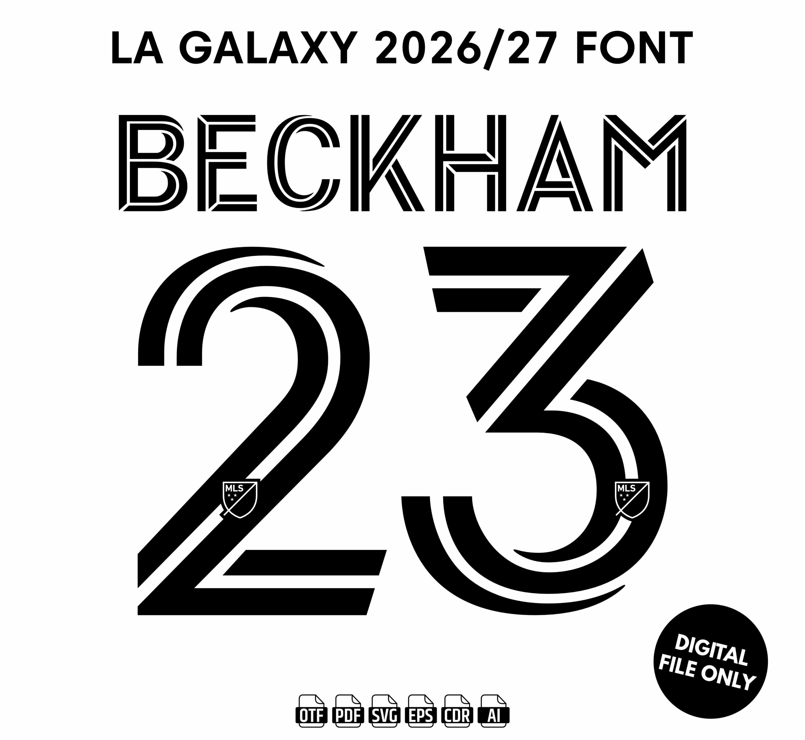 LA Galaxy 2026-27 Font - football jersey typeface OTF download
