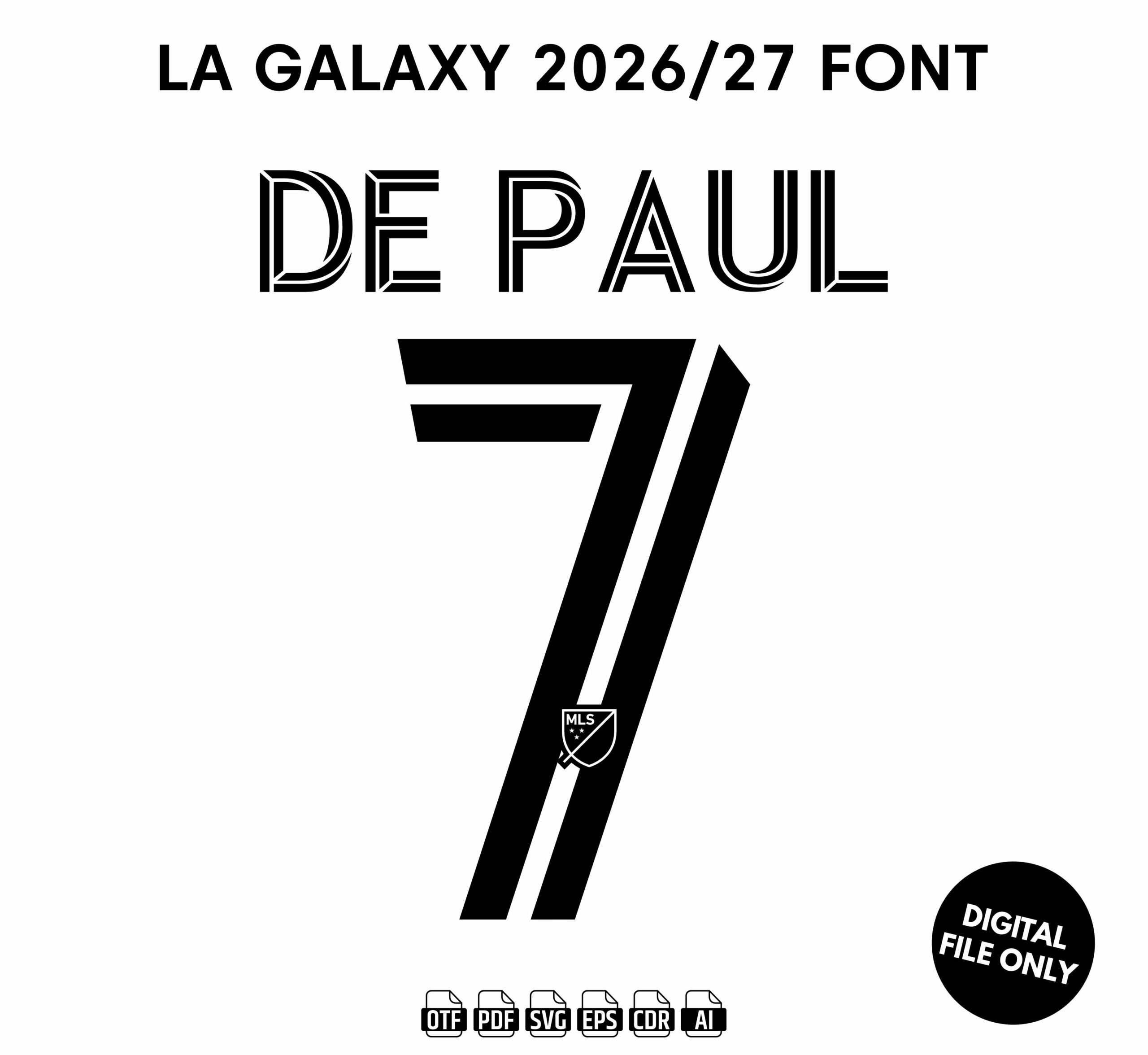 LA Galaxy 2026-27 Font - football jersey typeface OTF download