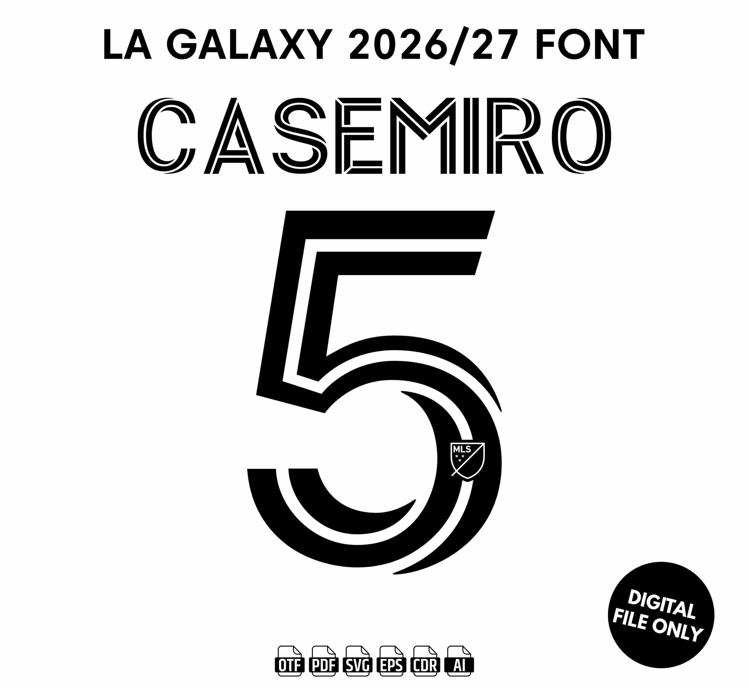 LA Galaxy 2026-27 Font - football jersey typeface OTF download