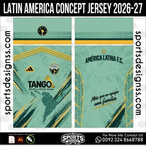 Latin America Concept Jersey 2026-27 football shirt vector for sublimation printing