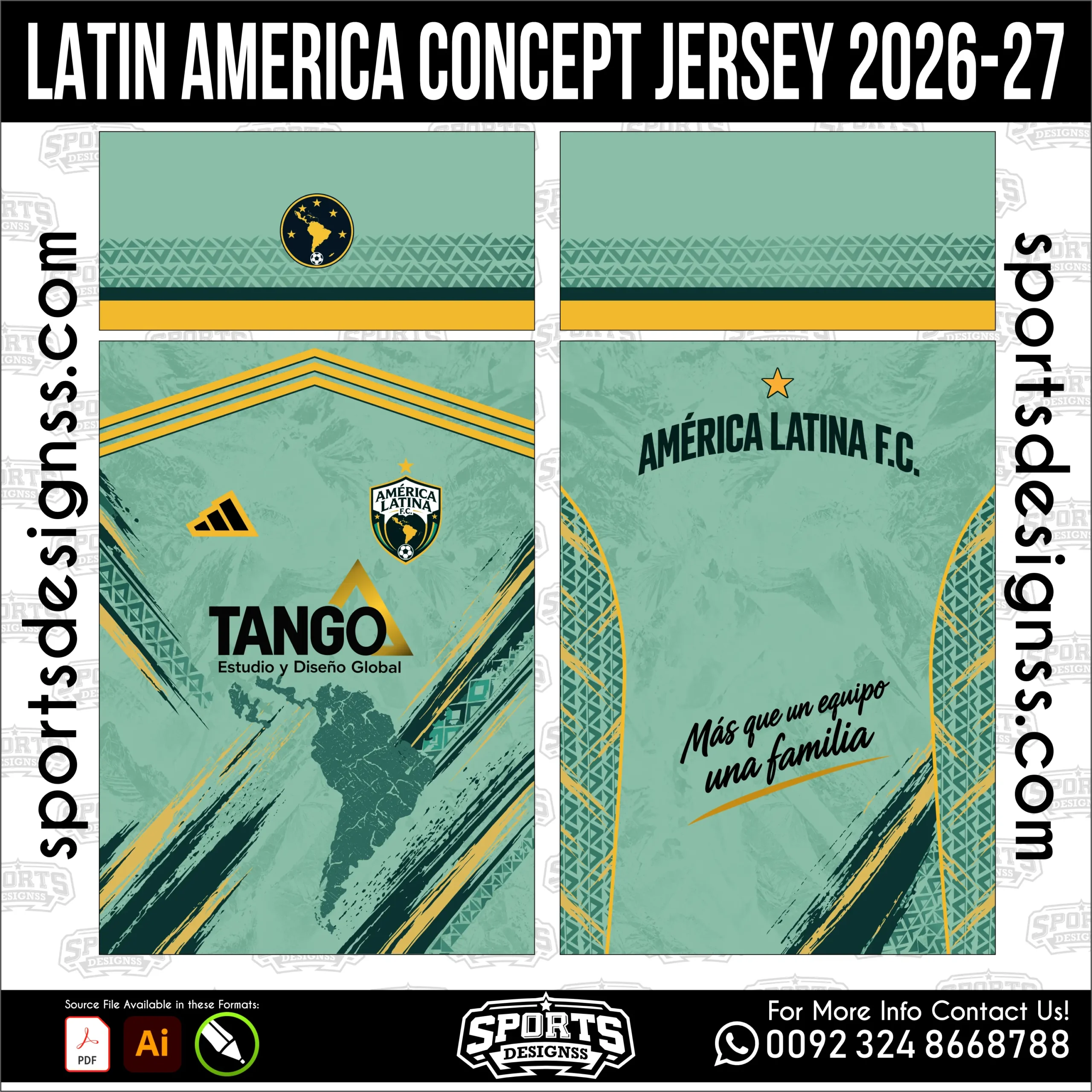 Latin America Concept Jersey 2026-27 football shirt vector for sublimation printing