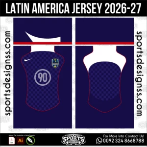 Latin America Concept Jersey 2026-27 - football shirt vector for sublimation printing