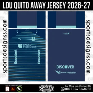 LDU Quito Away Jersey 2026-27 - football shirt vector for sublimation printing