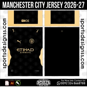 Manchester City Jersey 2026-27 - football shirt vector for sublimation printing