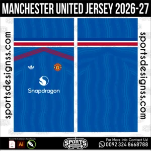 Manchester United Jersey 2026-27 - football shirt vector for sublimation printing