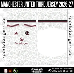 Manchester United Third Jersey 2026-27 - football shirt vector for sublimation printing