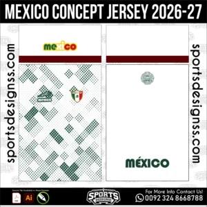 Mexico Concept Jersey 2026-27 - football shirt vector for sublimation printing