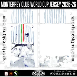 CF Monterrey Club World Cup Jersey 2025-26 - football shirt vector for sublimation printing