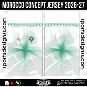 Morocco Concept Jersey 2026-27 - football shirt vector for sublimation printing