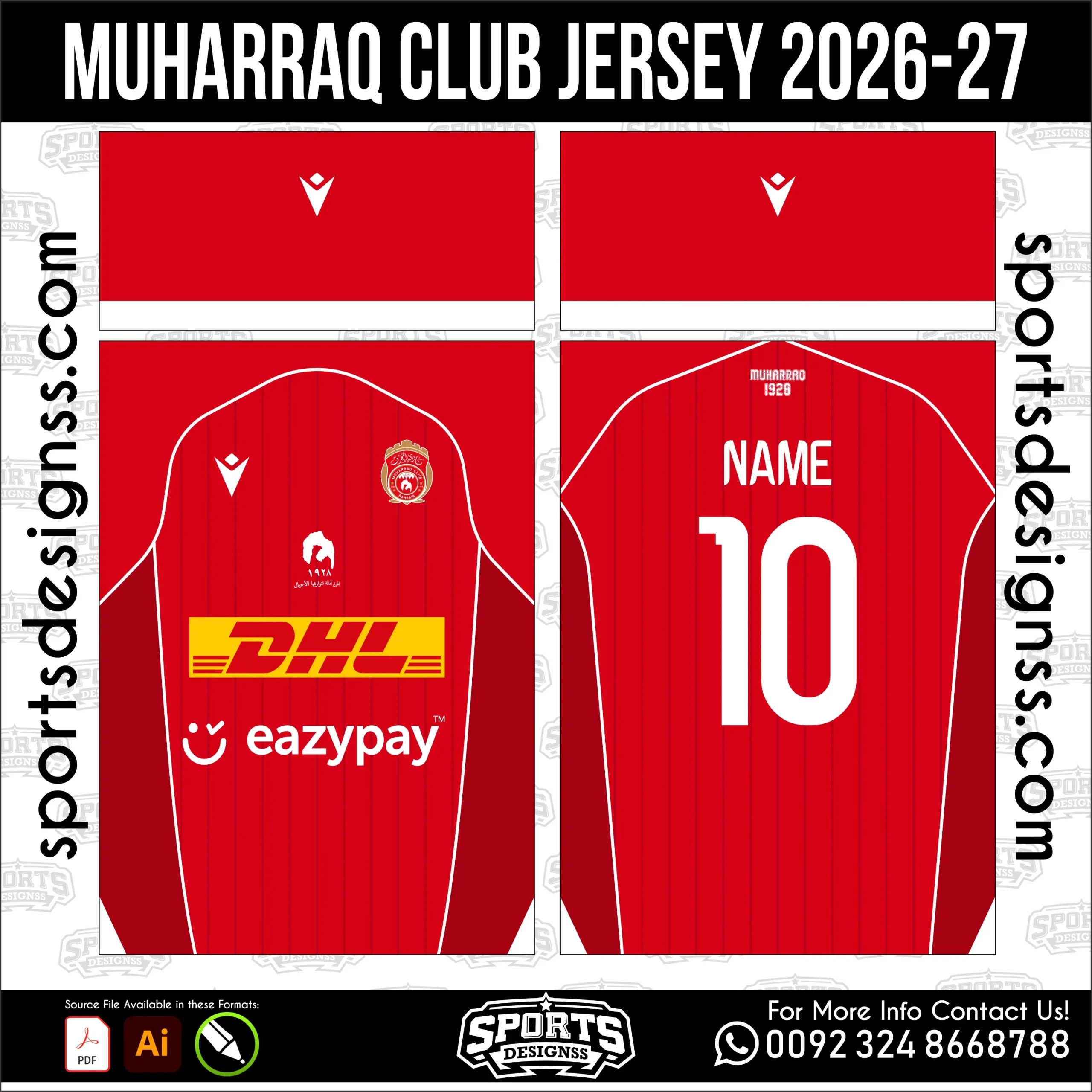 Muharraq Club Jersey 2026-27 Football Shirt Vector for Sublimation
