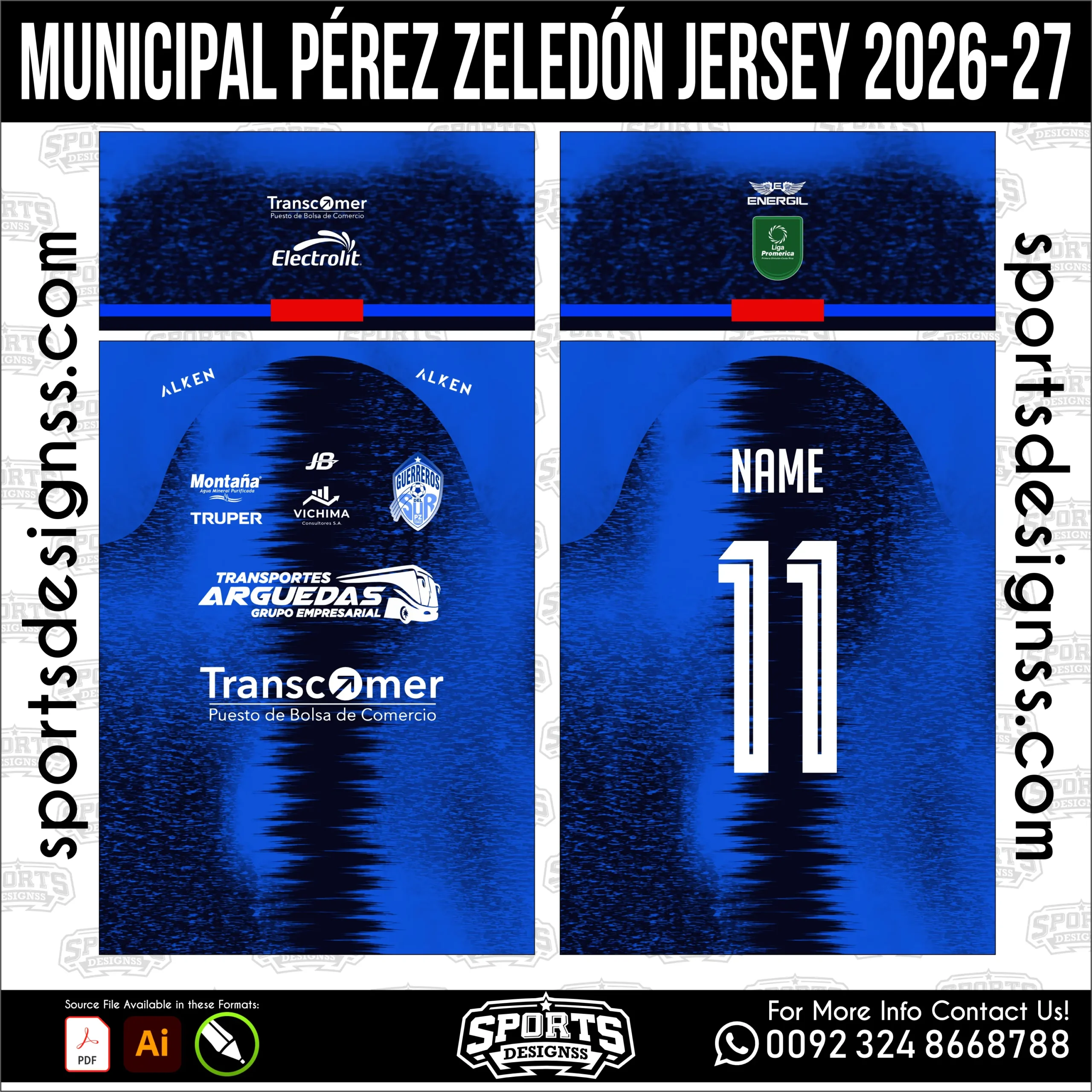 Municipal Pérez Zeledón Jersey 2026-27 - football shirt vector for sublimation printing