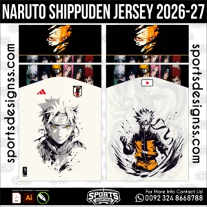 Naruto Shippuden Jersey 2026-27 Anime Football Shirt Vector for Sublimation Printing