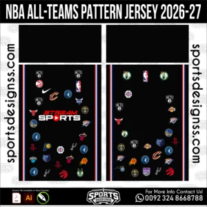 NBA All-Teams Pattern Jersey 2026-27 Basketball Shirt Vector for Sublimation
