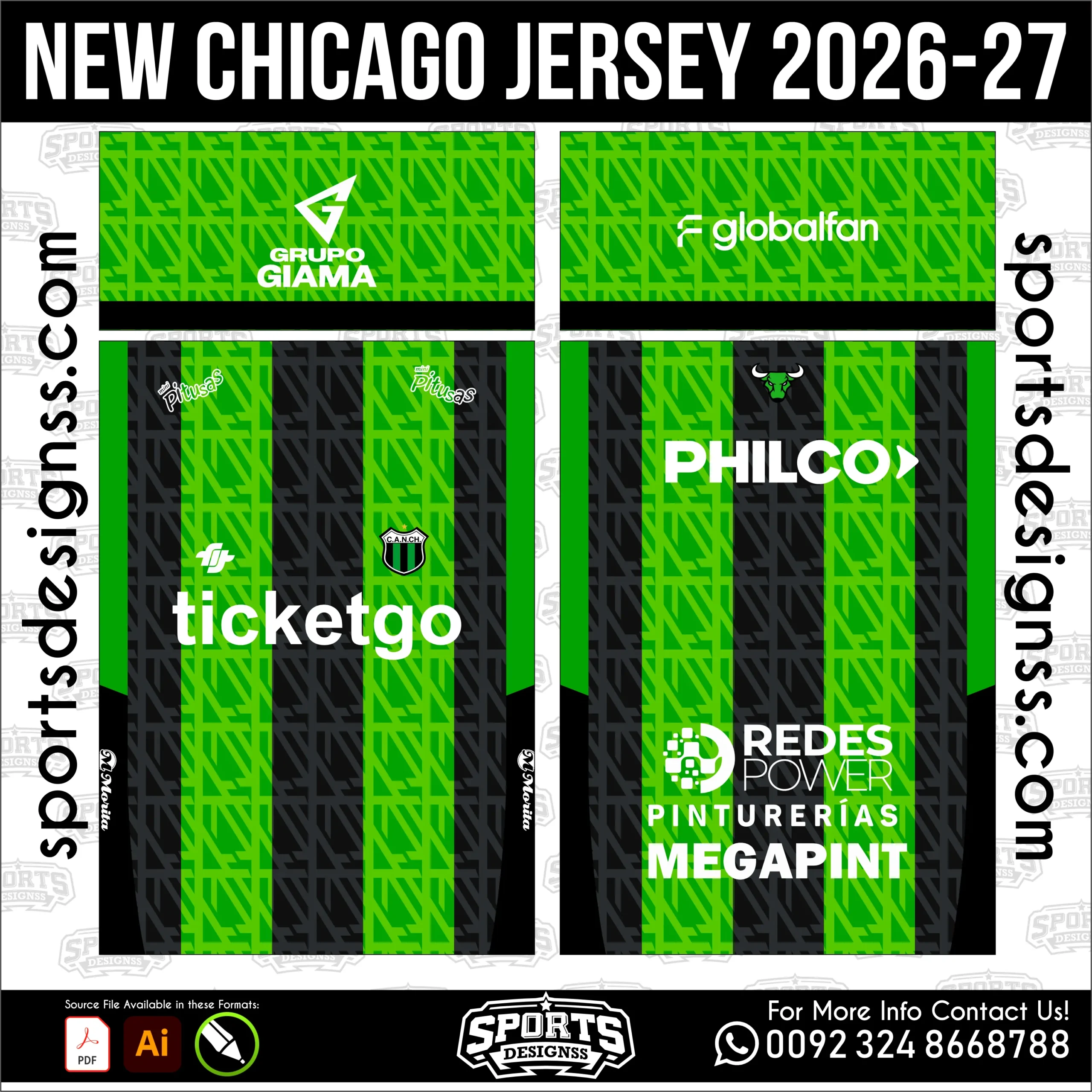 New Chicago Jersey 2026-27 Football Shirt Vector for Sublimation Printing