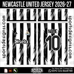 Newcastle United Jersey 2026-27 - football shirt vector for sublimation printing