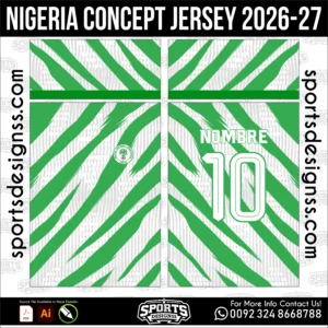 Nigeria Concept Jersey 2026-27 - football shirt vector for sublimation printing