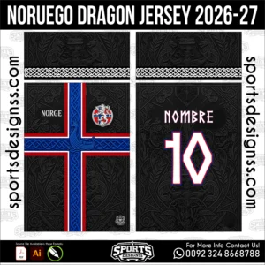 Noruego Dragon Jersey 2026-27 - football shirt vector for sublimation printing