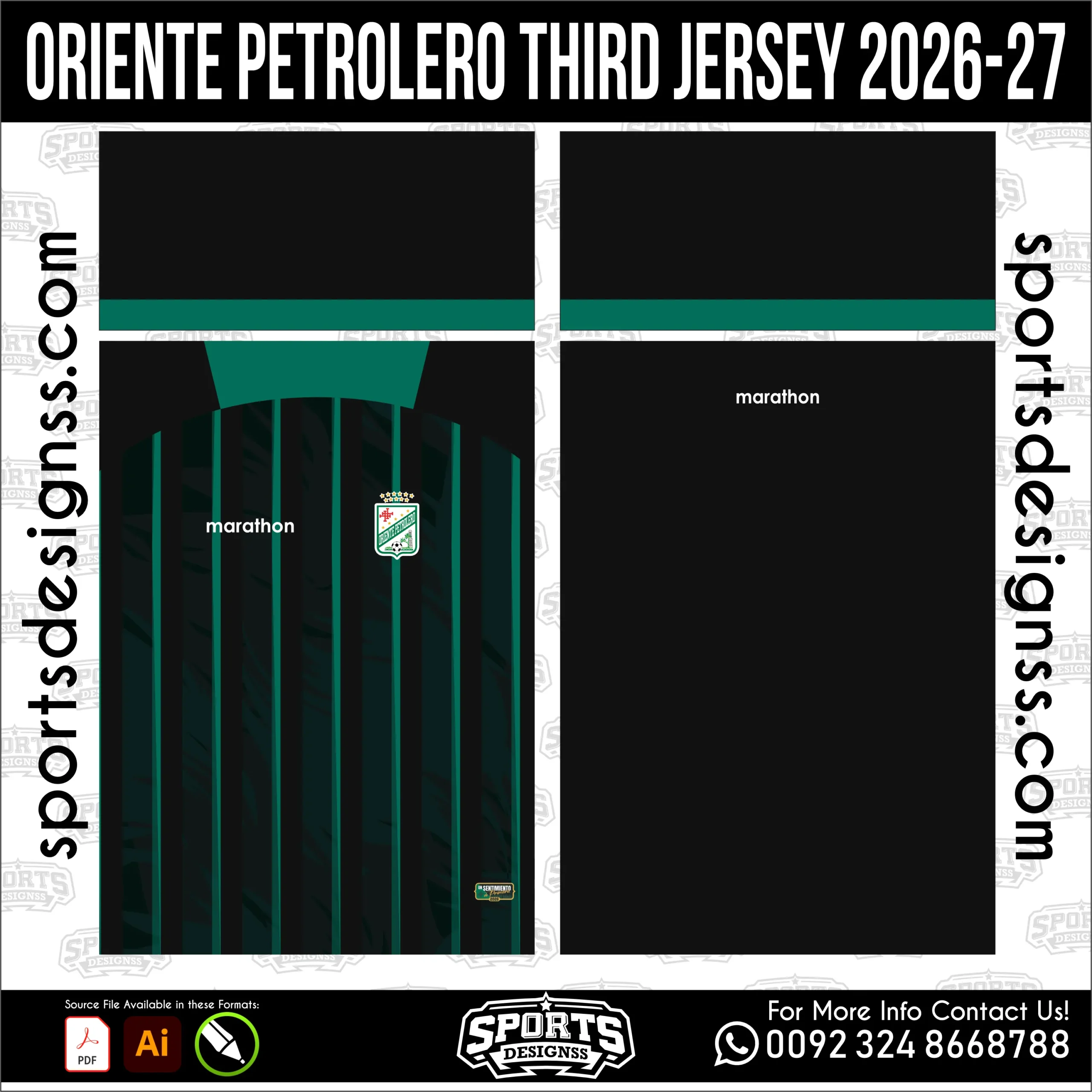 Oriente Petrolero Third Jersey 2026-27 - football shirt vector for sublimation printing