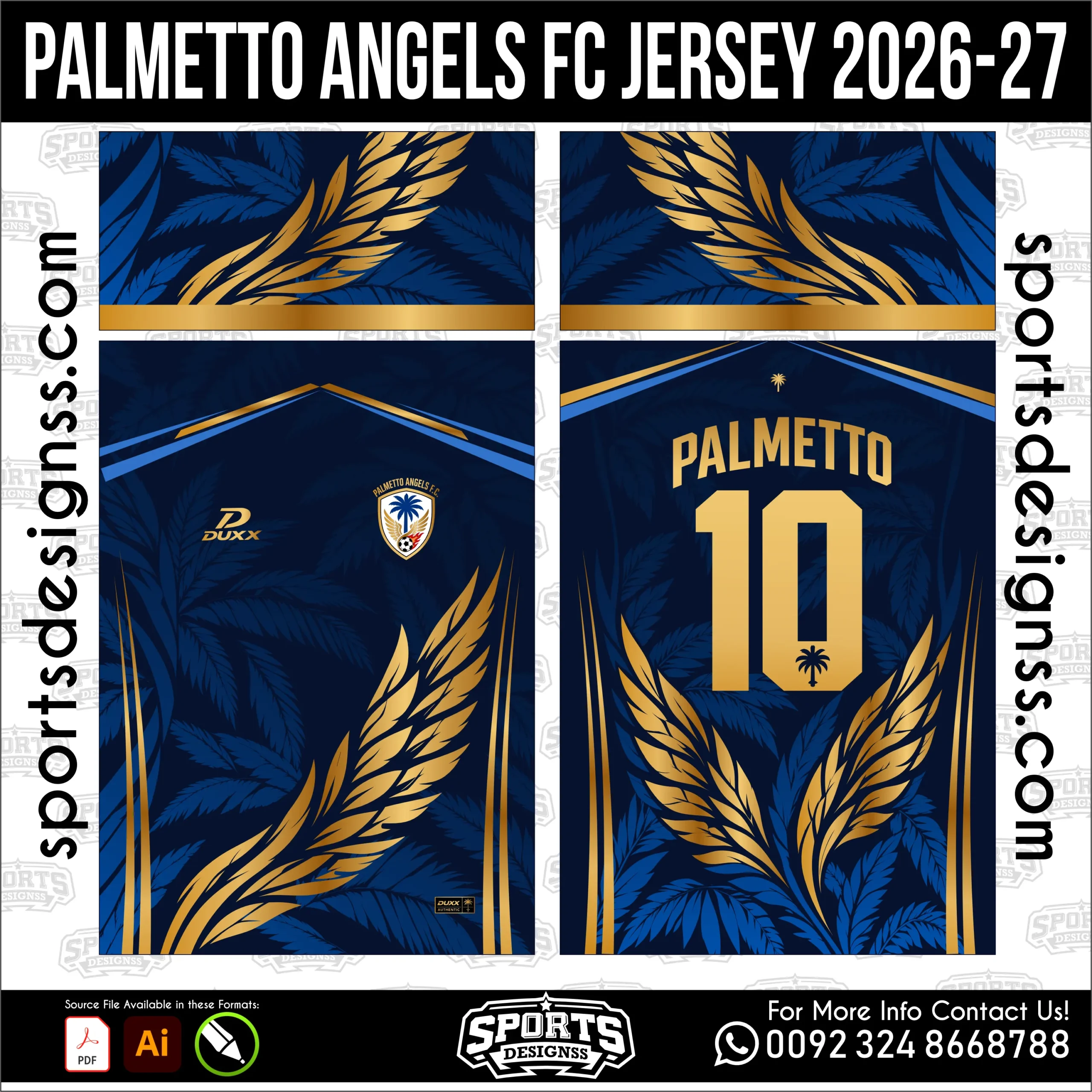 Palmetto Angels FC Jersey 2026-27 Football Shirt Vector for Sublimation