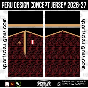 Peru Design Concept Jersey 2026-27 Football Shirt Vector for Sublimation Printing