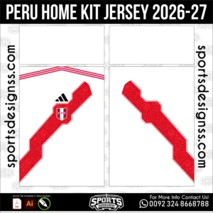 Peru Home Jersey 2026-27 - football shirt vector for sublimation printing