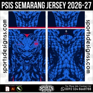 PSIS Semarang Jersey 2026-27 - football shirt vector for sublimation printing