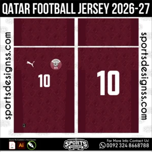 Qatar Football Jersey 2026-27 - football shirt vector for sublimation printing