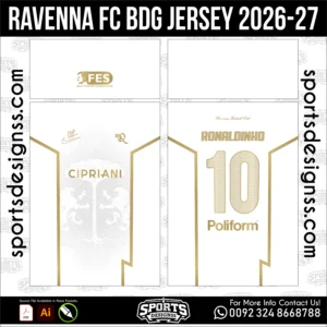 Ravenna FC Jersey 2026-27 - football shirt vector for sublimation printing