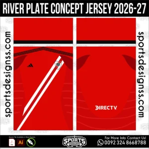 River Plate Concept Jersey 2026-27 Football Shirt Vector for Sublimation