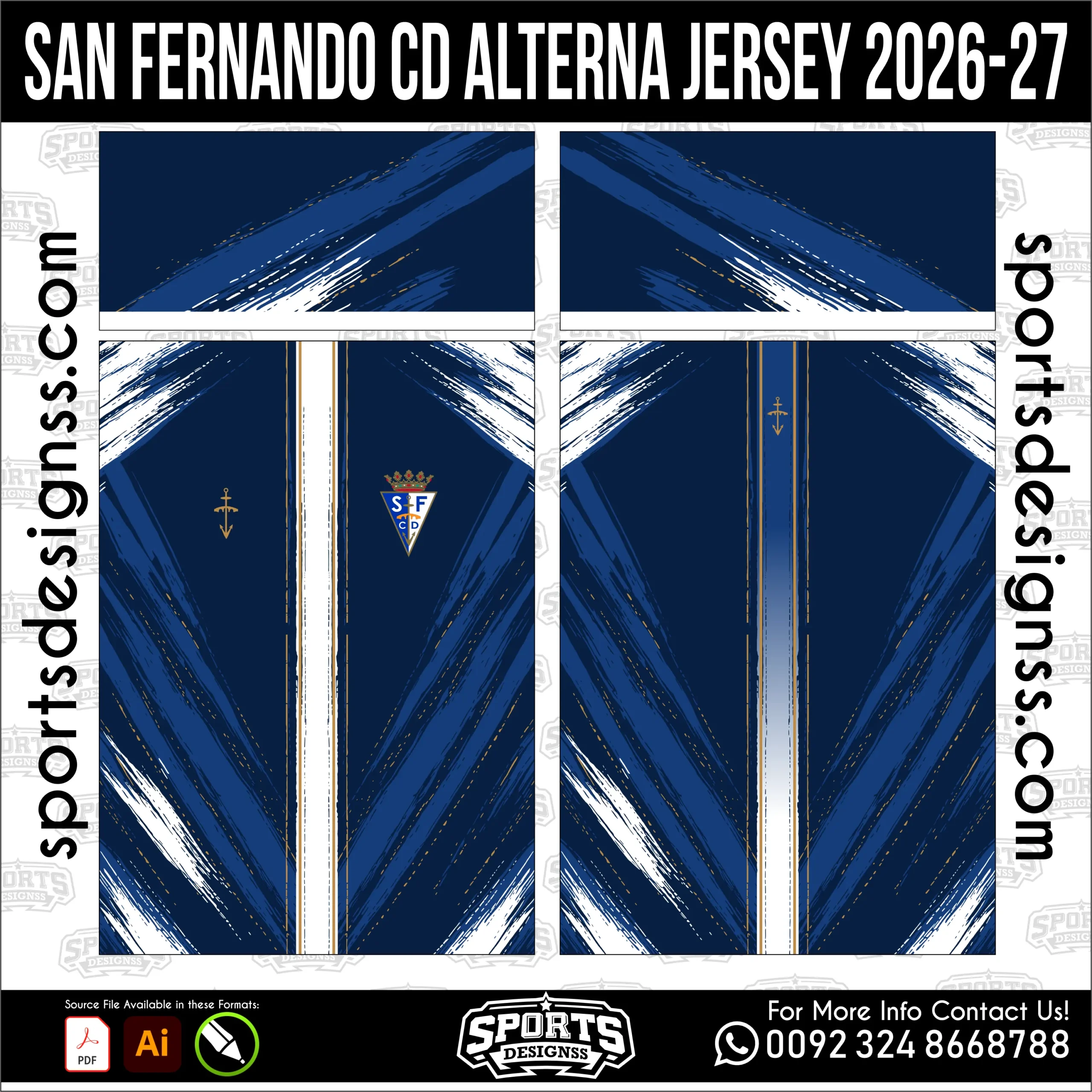 San Fernando CD Alterna Jersey 2026-27 football shirt vector for sublimation printing