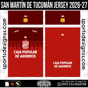 San MartΓn de TucumΓ‘n Jersey 2026-27 Football Shirt Vector