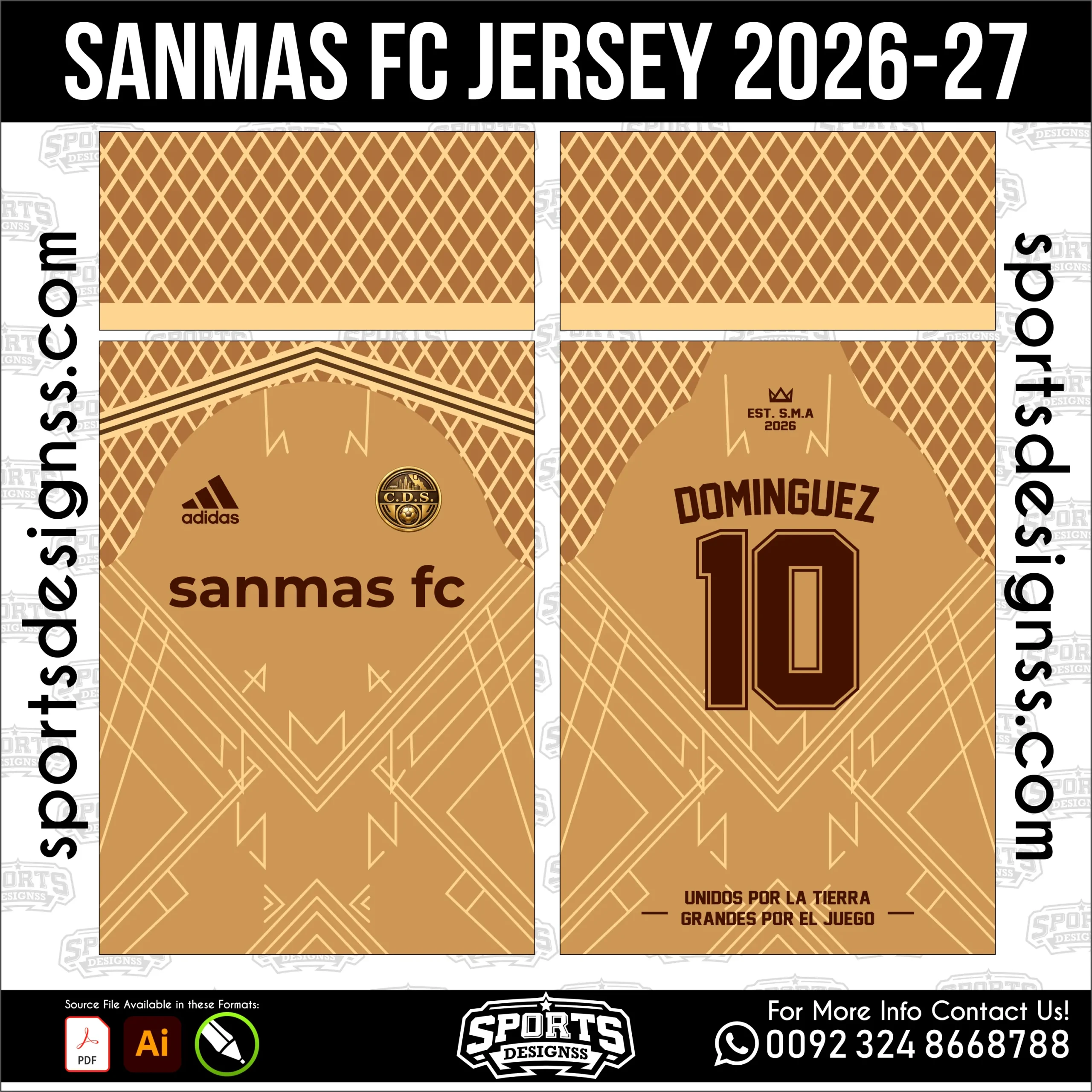 Sanmas FC Jersey 2026-27 - football shirt vector for sublimation printing