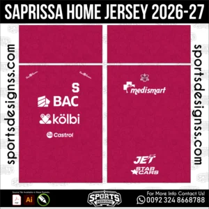 Saprissa Home Jersey 2026-27 - football shirt vector for sublimation printing
