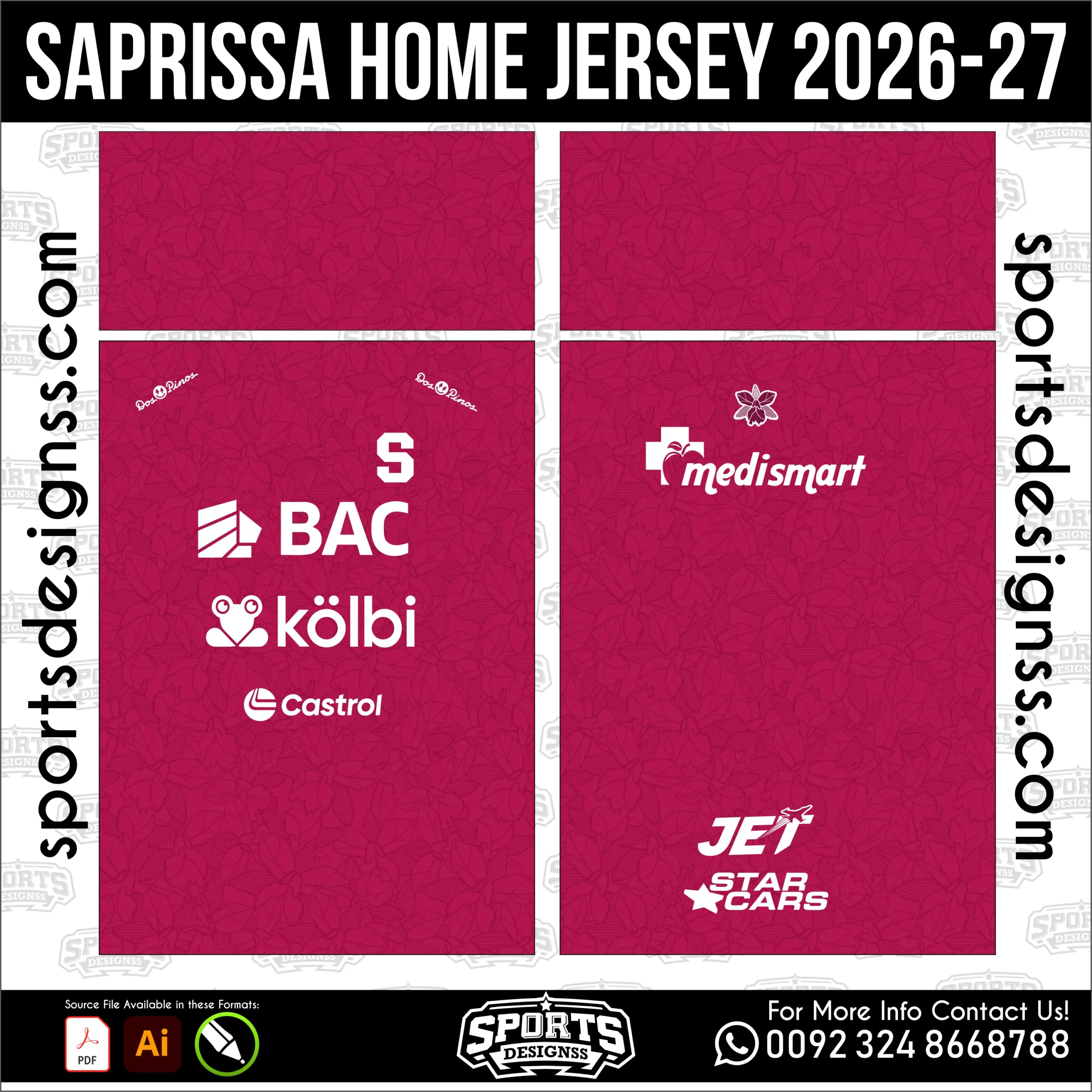 Saprissa Home Jersey 2026-27 - football shirt vector for sublimation printing