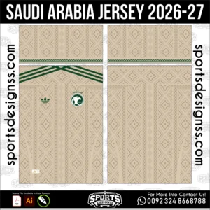 Saudi Arabia Jersey 2026-27 - football shirt vector for sublimation printing