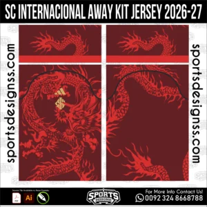 SC Internacional Away Jersey 2026-27 - football shirt vector for sublimation printing