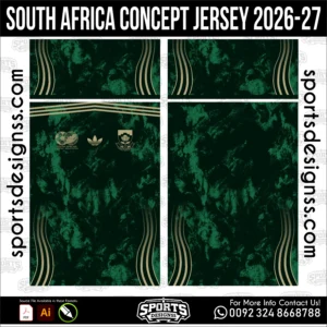 South Africa Concept Jersey 2026-27 football shirt vector for sublimation printing