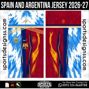 Spain x Argentina Duos Jersey 2026-27 - football shirt vector for sublimation printing