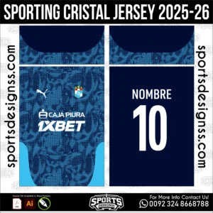 Sporting Cristal Jersey 2025-26 Football Shirt Vector for Sublimation