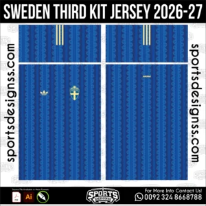 Sweden Third Jersey 2026-27 - football shirt vector for sublimation printing